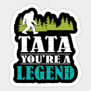 Tata Bigfoot You're A Legend Happy Father Parent Summer Independence Summer Day Vintage Retro Sticker